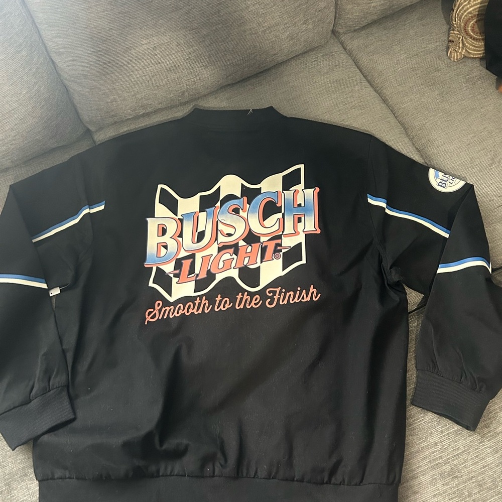 Busch Light Racing Jacket Snap Closure Black W/Busch Logo Size XXLarge NWT - Picture 5 of 9